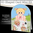 3D Shaped Card Kit - In the Garden - Young Girl is relaxing in the the Garden