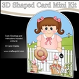 3D Shaped Card Kit - In the Garden - Young Girl is relaxing in the the Garden