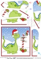 Christmas Dinosaur is at the North Pole Fan Pyramage Topper