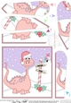 Christmas Dinosaur is at the North Pole Fan Pyramage Topper
