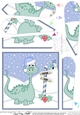 Christmas Dinosaur is at the North Pole Fan Pyramage Topper