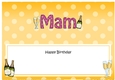 Large DL Happy Birthday MAM insert with Champagne