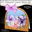 3D Shaped Card Kit - Pretty Flowers & Butterfly Basket