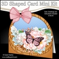 3D Shaped Card Kit - Pretty Flowers & Butterfly Basket