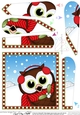 Christmas Fan Pyramage Topper - Cute Fun Little Hoot Owl
