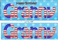 Large DL Happy Birthday GRANNY 3D decoupage USA Stars & Stripes