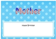 Large DL Happy Birthday MOTHER insert USA Stars & Stripes