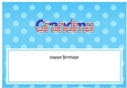 Large DL Happy Birthday GRANDMA insert USA Stars & Stripes