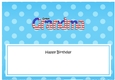 Large DL Happy Birthday GREAT GRANDMA insert USA Stars & Stripes
