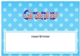 Large DL Happy Birthday GRANNY insert USA Stars & Stripes