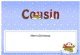Large DL Merry Christmas COUSIN insert with Snowman Rio