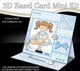 3D Easel Card Mini Kit - Pretty in Blue - Cute Girlz