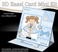 3D Easel Card Mini Kit - Pretty in Blue - Cute Girlz