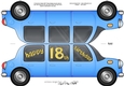 Large DL 18th Birthday Stretch Limo Shaped Card