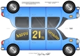 Large DL 21st Birthday Stretch Limo Shaped Card