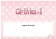 Large DL Happy Birthday GIRLFRIEND insert with Cute Cat