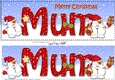 Large DL Merry Christmas MUM 3D decoupage with Snowball Sam