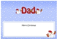 Large DL Merry Christmas DAD insert with Snowball Sam