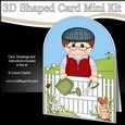 3D Shaped Card Kit - In the Garden - Man is Gardening