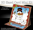 3D Easel Card Mini Kit - Christmas Snowman Rio is Carol Singing