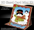 3D Easel Card Mini Kit - Christmas Snowman Rio is Snowballing
