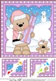 Christmas 8 x 8 Scalloped Corner Topper - Livvy Bear has an Xmas Present 