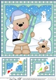 Christmas 8 x 8 Scalloped Corner Topper - Livvy Bear has an Xmas Present 