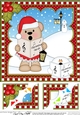 Christmas 8 x 8 Scalloped Corner Topper - Livvy Bear is Carol Singing