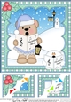 Christmas 8 x 8 Scalloped Corner Topper - Livvy Bear is Carol Singing