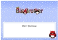 Large DL Merry Christmas BIG BROTHER insert with Tartan Penguins