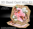 3D Easel Card Mini Kit - Butterfly & Flowers on Octagonal Gold Frame