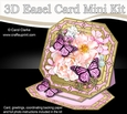 3D Easel Card Mini Kit - Butterfly & Flowers on Octagonal Gold Frame