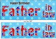 Large DL Happy Birthday FATHER IN LAW 3D decoupage UK Union Jack