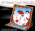 3D Easel Card Mini Kit - Christmas Snowball Sam is having a Snowball Fight