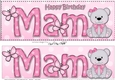 Large DL Happy Birthday MAM 3D decoupage with Livvy Bear