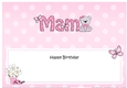 Large DL Happy Birthday MAM insert with Livvy Bear