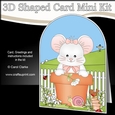 3D Shaped Card Kit - Flowerpot Friends - Cute Little Mouse