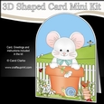 3D Shaped Card Kit - Flowerpot Friends - Cute Little Mouse