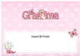Large DL Happy Birthday GRANDMA insert with Livvy Bear