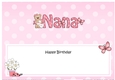 Large DL Happy Birthday NANA insert with Livvy Bear