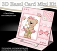 3D Easel Card Mini Kit - Pretty in Pink - Livvy Bear has A Pretty Flower
