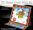 3D Easel Card Mini Kit - Christmas Snowman Rio is Ice Skating