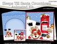 3D Animated Sleeps Till Santa Christmas Postbox Countdown Card Kit - oOps Rudolph is Ice Skating!