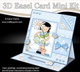 3D Easel Card Mini Kit - Pretty in Blue - Cute Girlz