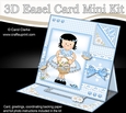 3D Easel Card Mini Kit - Pretty in Blue - Cute Girlz
