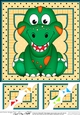 8 x 8 Cute Little Dinosaur Scalloped Corner Topper