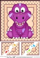 8 x 8 Cute Little Dinosaur Scalloped Corner Topper