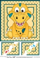 8 x 8 Cute Little Dinosaur Scalloped Corner Topper