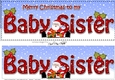 Large DL Merry Christmas to my BABY SISTER with Santa insert