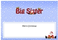 Large DL Merry Christmas to my BIG SISTER with Santa insert